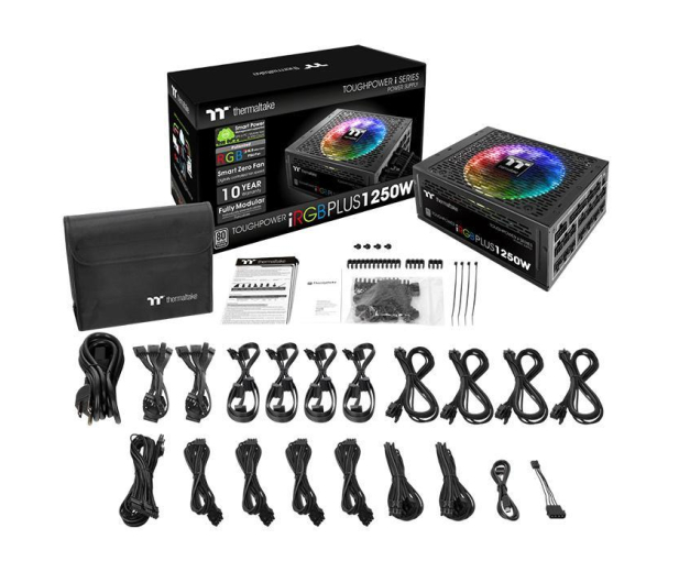 THERMALTAKE toughpower DPS G RGB 1250W Modular (80+ Titanium, 8xPEG, 135mm) PS-TPI-1250DPCTEU-T - 403840 - zdjęcie 8